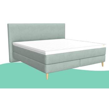Bico Basics Letto Boxspring Calla 200x200 cm - Mint - Topper Premium - Testiere Classic