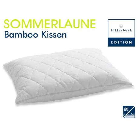 Billerbeck Bamboo Kissen E45 | 40x80 Cm, Champagner | Mit Bienenwachs-Bezug, Höhenverstellbar
