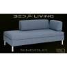 Swissplus Singolo Bettsofa komplett Aluminum Füsse rund